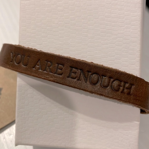 Oak River Genuine Leather “You Are Enough” Leather adjustable bracelet unisex - Picture 11 of 11